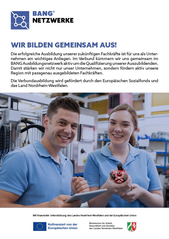 Wir bilden gemeinsam aus. BANG Netzwerke. Fortmeier Industriebau.